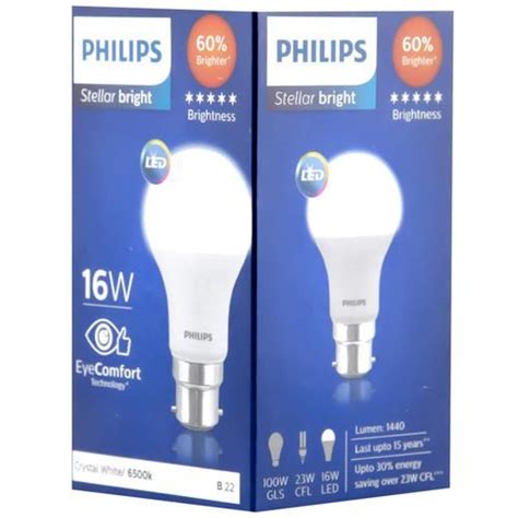 Buy Philips Stellar Bright Led Bulb Crystal White Round 16 Watts