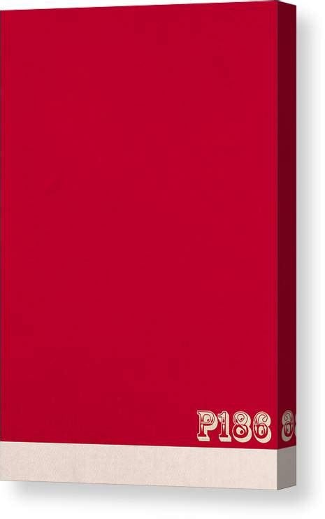 Pantone 186 Fire Engine Red Color On Worn Canvas Canvas Print Canvas
