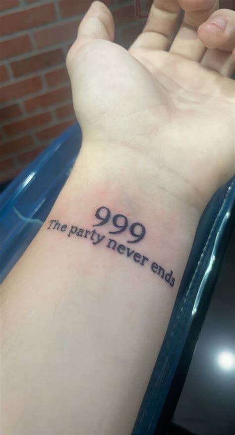 999 Party Never Ends Juice Wrld In 2022 Tasteful Tattoos Simple Arm