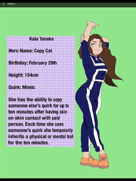 Kaia Tanaka Hero My Hero Academia Hero Academia Characters