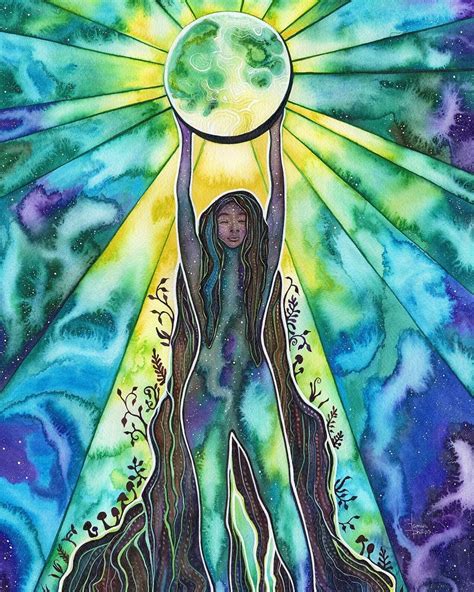 Moonweaver Watercolour Print Divine Feminine Sacred Luna Etsy