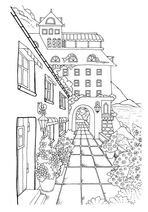 Architecture Coloring Pages For Adults