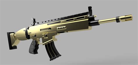 Fortnite Gold Scar Rendering Rfusion360