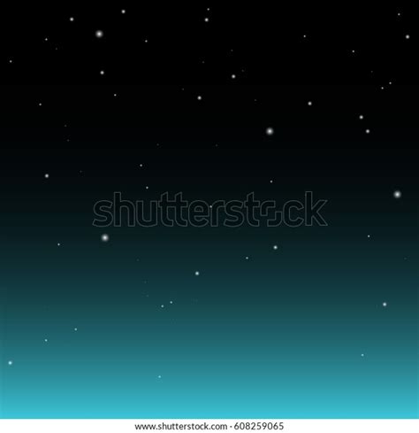 Dark Nights Sky Stars Turquoise Glow Stock Vector Royalty Free