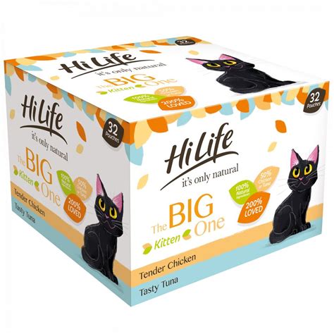 Buy Hilife Its Only Natural The Big One Kitten Mixed Complete Wet Cat Food Pouches 32 X 70g