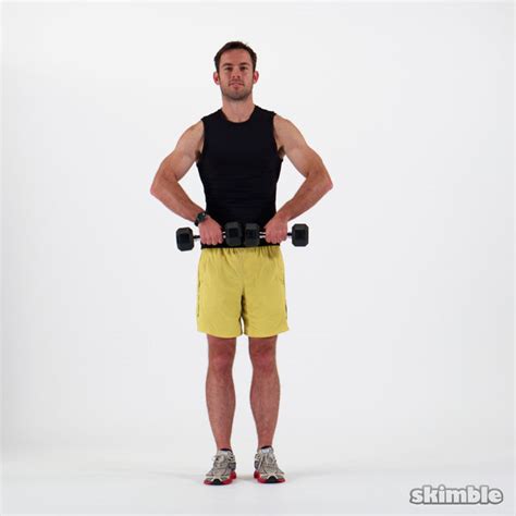 Dumbbell Upright Rows Exercise How To Workout Trainer By Skimble