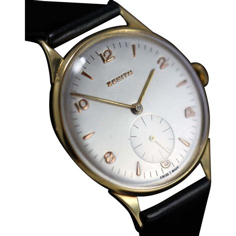 1955 Vintage Zenith 18k Gold Watch Vintage Watches Ruby Lane