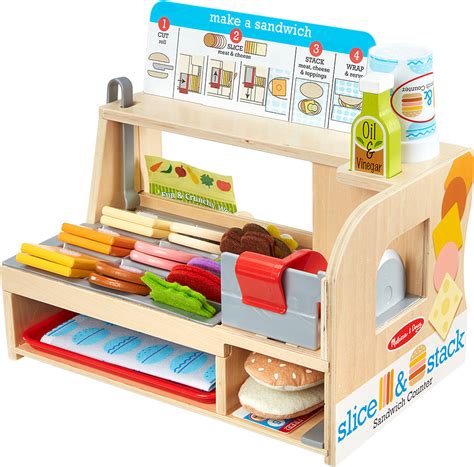 Melissa And Doug Wooden Slice And Stack Sandwich Counter The Good Toy Group