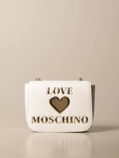 Love Moschino Crossbody Bag With Logo White Love Moschino Tote