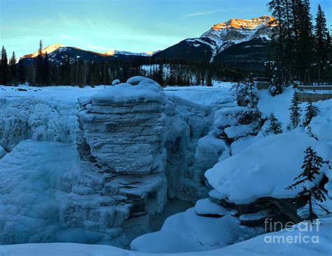 Winter Sunkiss Over Athabasca Falls Photograph By Adam Jewell Fine