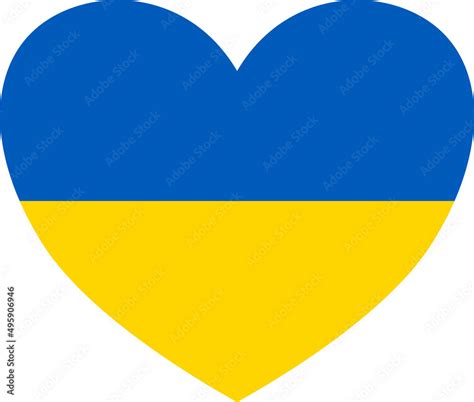 Ukraine Flag In Heart Shape Isolated On Png Or Transparent Background