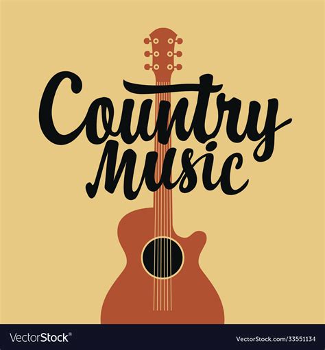 Country Music Poster With An Electric Guitar Vector Image