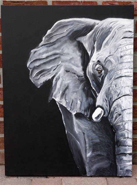 Now Sale 20elephantafrica Black And White Paintingacryliccanvas