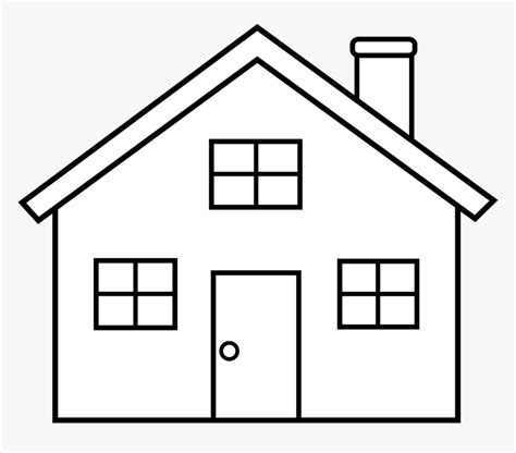 House Outline Clip Art Simple House Coloring Page Hd Png Download