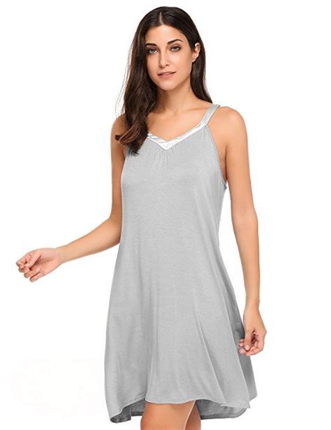 Ekouaer Womens Sleeveless Nightgown Sleepwear Summer Slip Night Dress