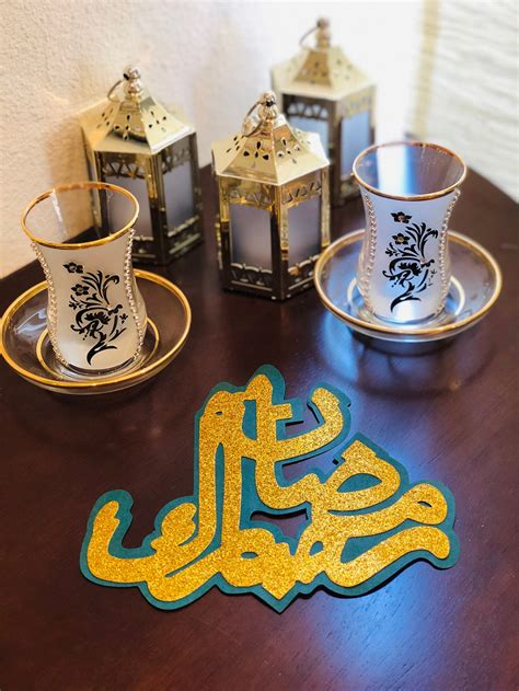 Ramadan Mubarak Decorations Black And Gold Paper Fans Set Etsy