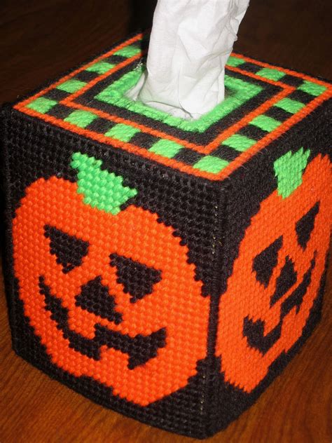 Halloween Pumpkins Tissue Box Plastic Canvas Tissue Boxes Plastic