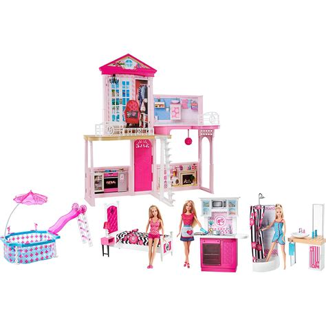 Barbie Haus Möbel Und Pool Geschenkset Inkl 3 Barbie Puppen Barbie