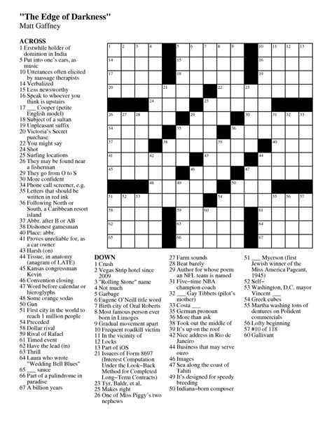 8th Grade Crossword Puzzles