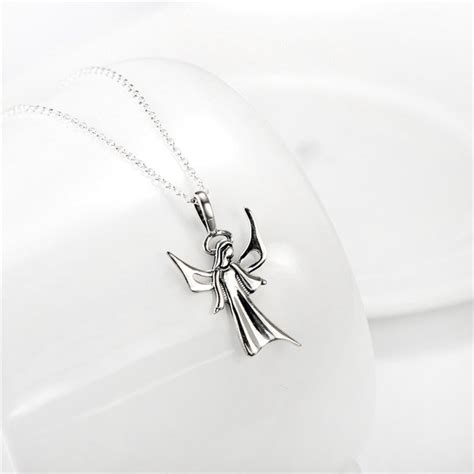 Sterling Silver Angel Necklace Angel Wing Angel Jewelry Etsy Uk
