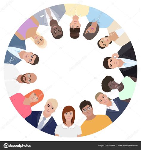People In Circle Vector Illustration Stock Vector Image By