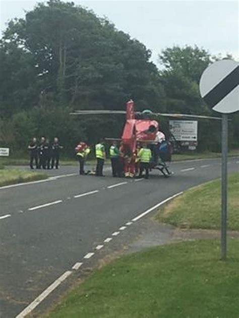A Cyclist Taking Part In A Major Road Race Has Been Flown To Hospital