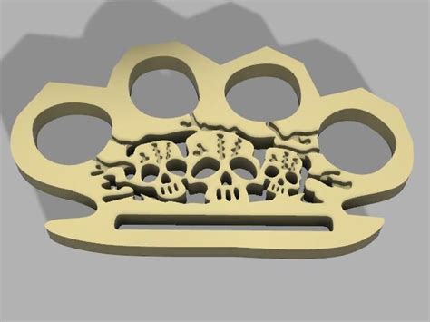 Skull Brass Knuckles Handle 3d Model 3d Printable Cgtrader