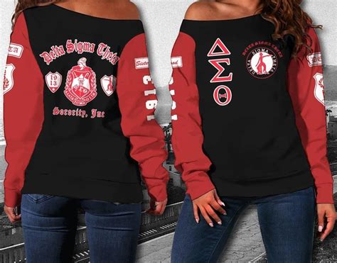 Sorority Sweatshirt Sisterhood Delta Sigma Theta Women Off Shoulder