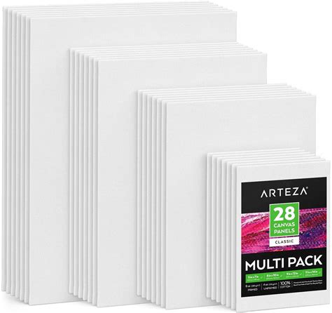 Arteza Canvas Panels Rectangular White Multi Value Pack Multiple