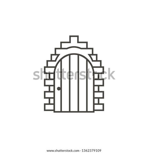 Castle Door Icon Trendy Outline Style Stock Vector Royalty Free