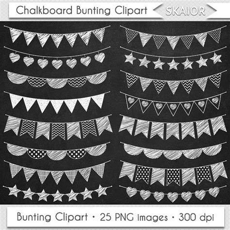 Chalkboard Bunting Clipart Flags Clipart Doodle Bunting By Skaior