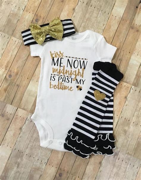 Baby Girls New Years Eve Outfit Kiss Me Before Midnight Etsy