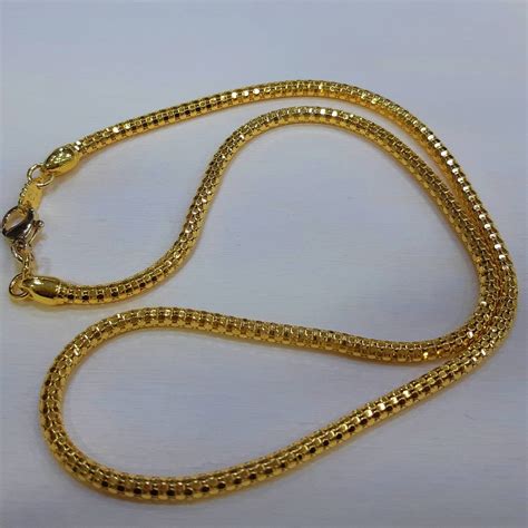 24k Solid Gold Necklace Chain By Estherleejewel Etsy Mens Solid