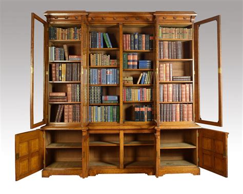 Large Oak Four Door Bookcase - Antiques Atlas