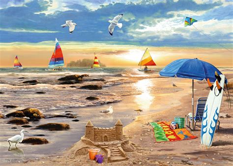Dh and i just got one of these same puzzles from dollar tree and were quite confused why there were too many edge pieces. Beach Jigsaw Puzzles | Jigsaw Puzzles For Adults