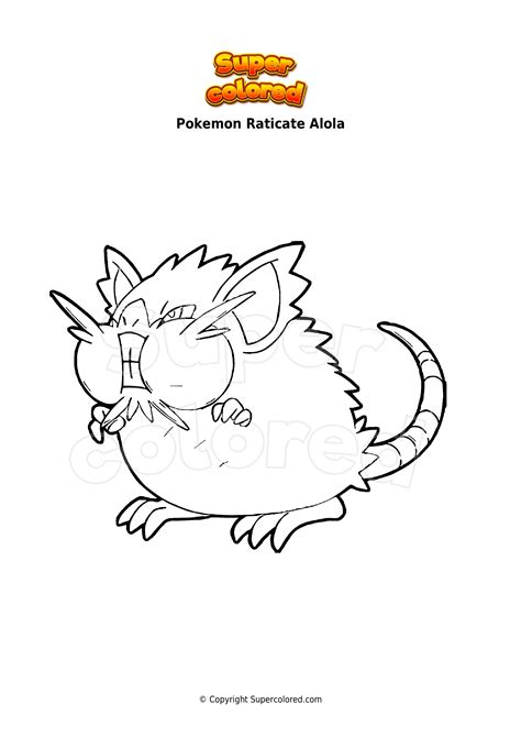 Dibujo Para Colorear Pokemon Raticate Alola