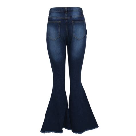 Dear Fashion Plus Size Denim Ripped Hole Flared Jeans Hsf 2256 With