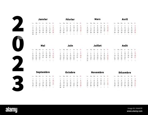 2023 French Calendar Cut Out Stock Images And Pictures Alamy