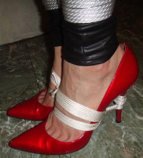 Tied Ankles Red Pumps Toe Cleavage By Lude1 On Deviantart