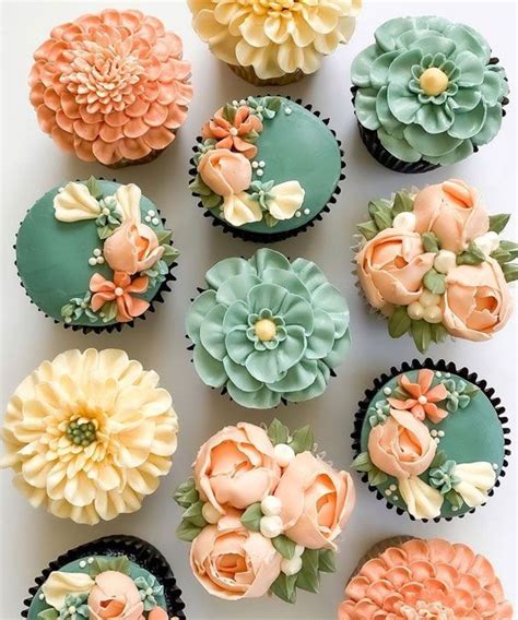 Sweet Treat Cupcake Ideas For Any Celebration Peach And Soft Green Cupcakes Artofit