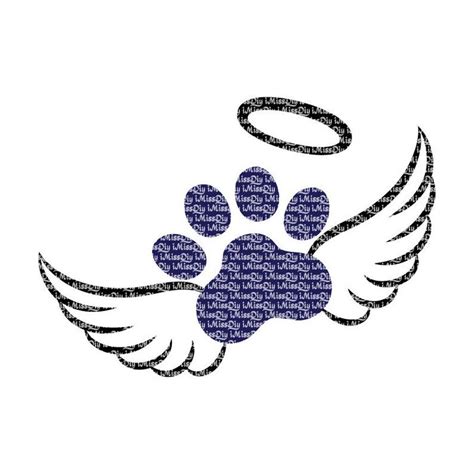 Angel Wings Svg Baby Paw Print Svg Dog Pet Pawprint Svg Cat Lover Lady