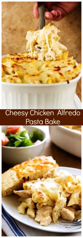 Cheesy Chicken Alfredo Pasta Bake Crunchy Creamy Sweet