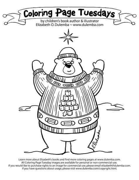 Dulemba Coloring Page Tuesday Polar Bear And The Christmas Star