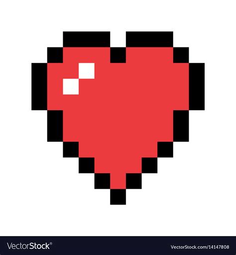 Pixel Art Red Heart Love And Valentine Symbol Vector Image