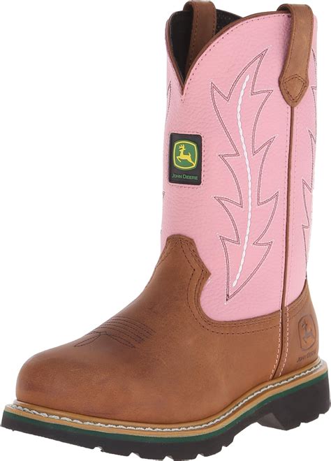 John Deere Womens Pink Wellington Cowboy Boot Jd3285 Jd3285w95 Uk
