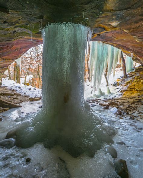 Frozen Glory Hole Vertical Ozark National Forest Arkansas Scenics
