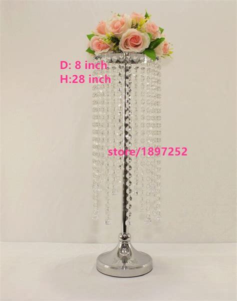 Acrylic Crystal Wedding Centerpiece 70cm Tall Main Table Flower Stand
