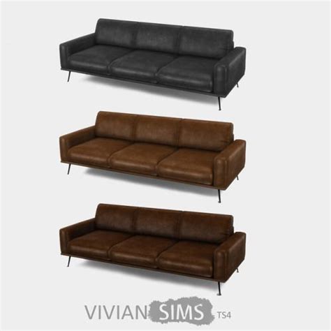Leather Sofa Sims 4 Cc Furniture Sims 4 Bedroom Sims 4