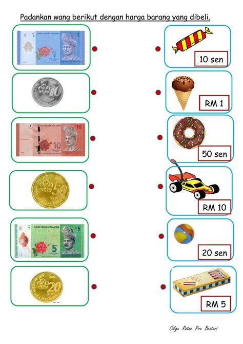 Wang Worksheet For Prasekolah Money Math Worksheets Money Math