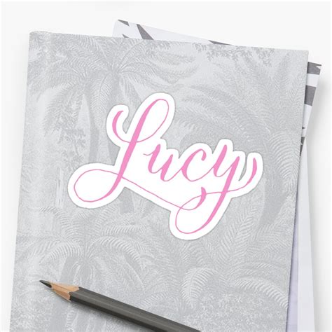 Lucy Modern Calligraphy Name Design Stickers By Chee Sim Redbubble